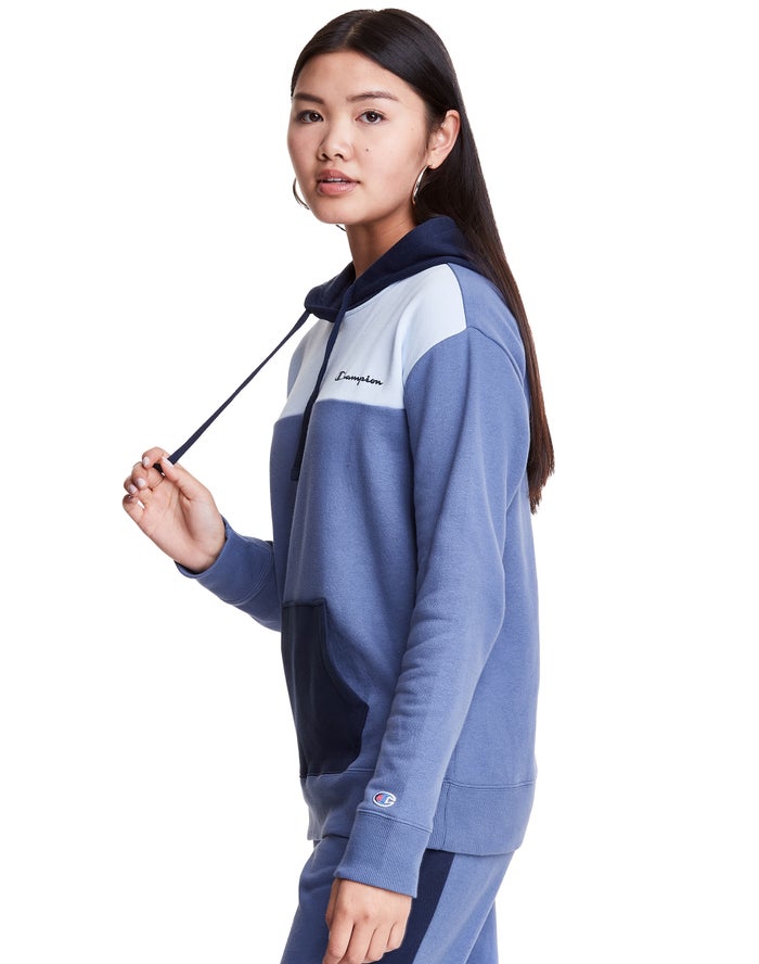 Sudadera Con Capucha Champion Mujer - Colorblock Fleece ( Azules ) 4137286-AM